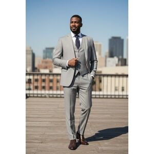 Chang's Tailoring‎ Co Hand Tailored Custom Made 3 PIECE SUIT MEN 46Rx36X30